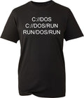 C:/DOS RUN RUN/DOS/RUN Retro Fun Computer Geek Nerd Programmer Mens Tee Unisex