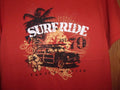 Surf Ride Cancun Mexico orange graphic Woody Wagon n Surfboard S t shirt Unisex