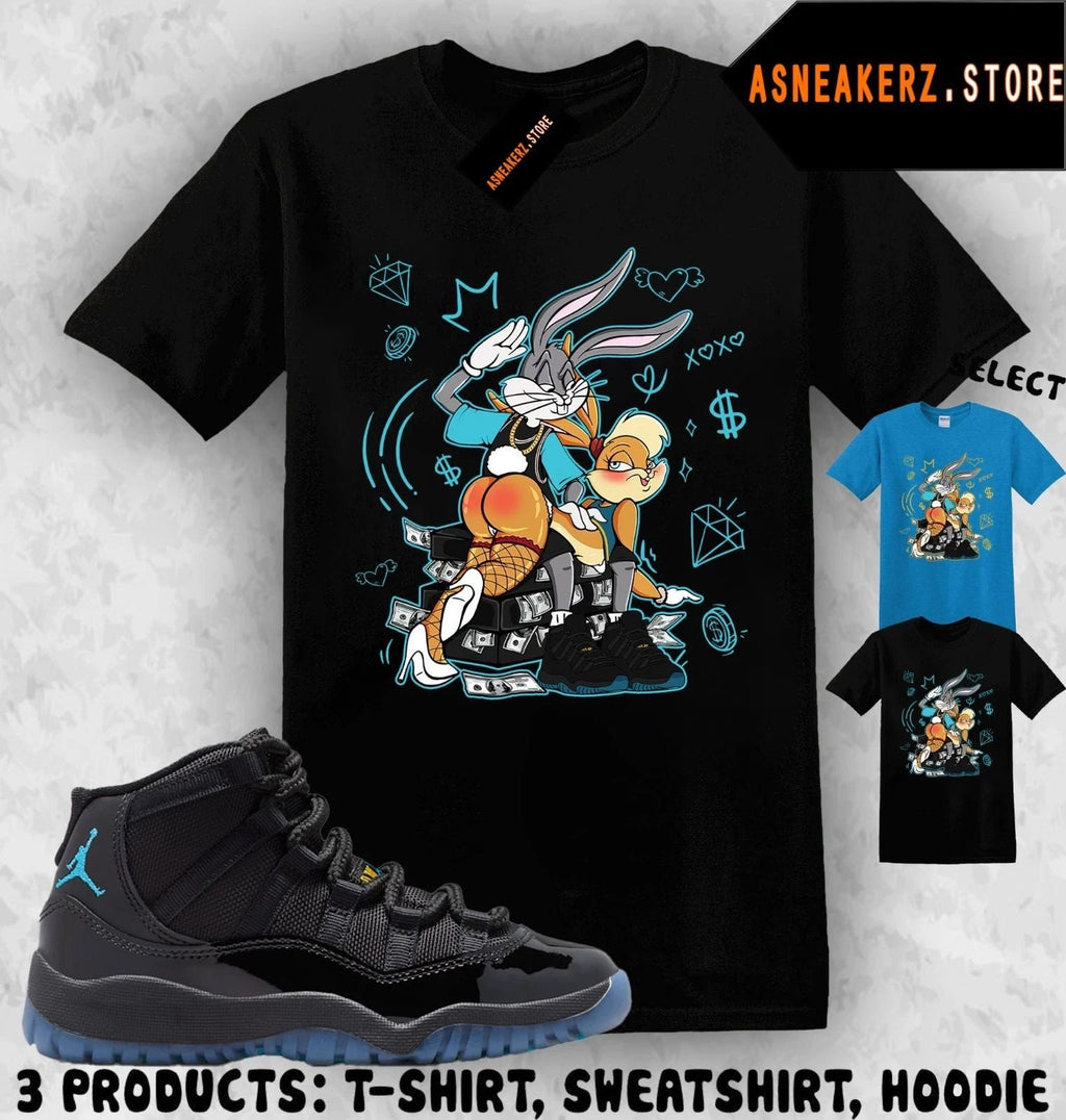 Shirt Match AJ 11 Gamma Blue 2025 Sneaker Matching Bunny Slap Bugs Lola Unisex