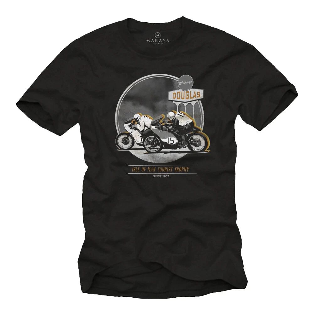 Vintage Motorcycle Mens with Tourist Trophy Biker - Mens Cafe Racer Unisex