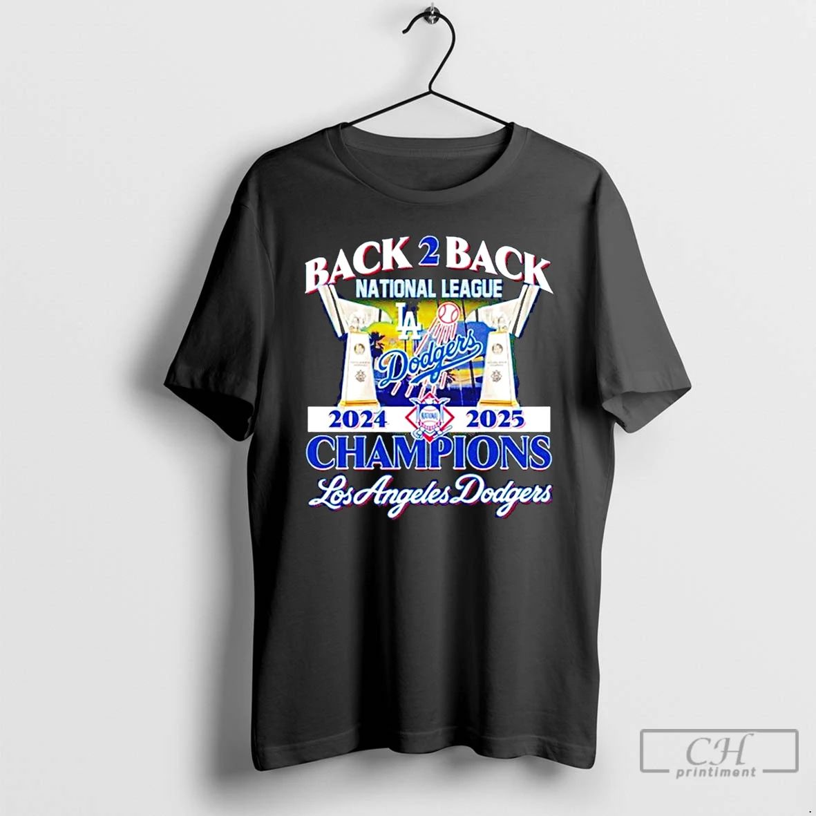 Classic Los Angeles Dodgers Back 2 Back National League 2024 2025 Champions T Shirts Unisex