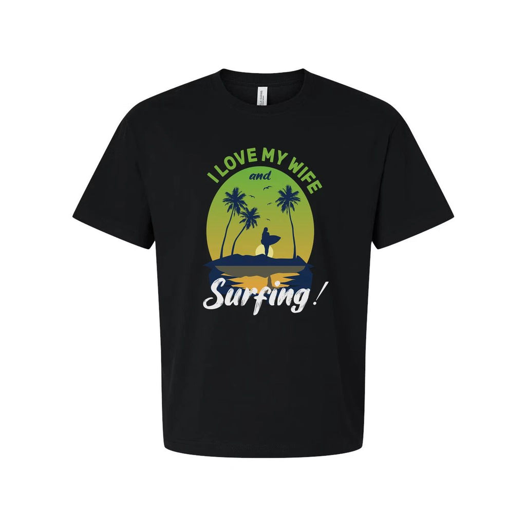 Unisex Surfing With Sunset Palm Trees And Surfer Silhouette Graphic Beac Unisex