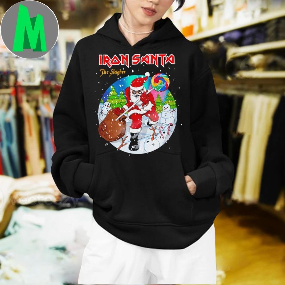 Heavy Metal Iron Santa The Sleigher Shirt Unisex