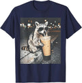 Raccoon Drinking Iced Coffee Funny Animal Meme Unisex Unisex