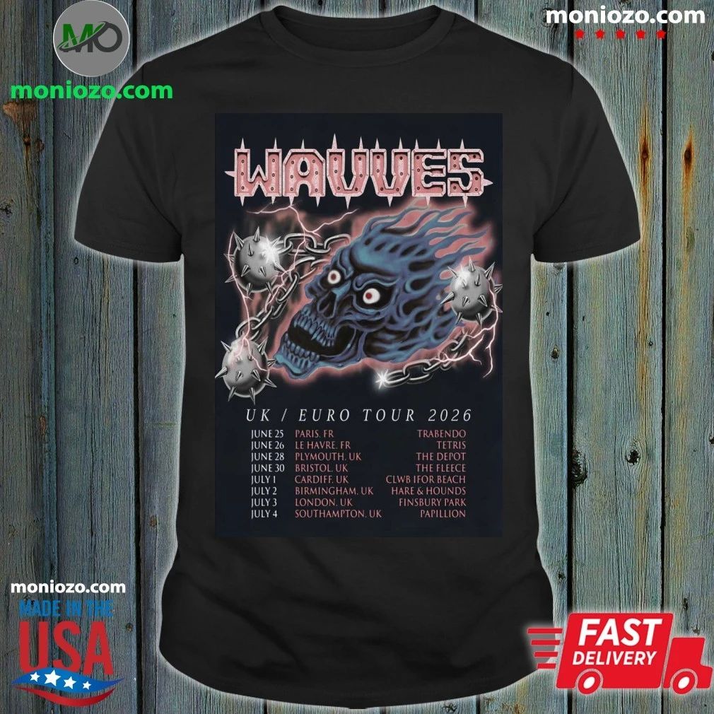 Original WAVVES UK EU Tour 26 Poster Shirt Unisex