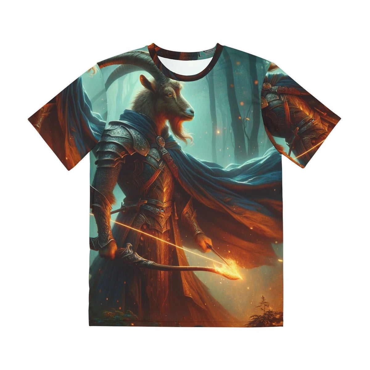All Over Print T Shirt Fantasy Goat Warrior Dark Forest Unisex