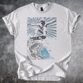 Abstract Cosmic Energy Graphic Tee Blue Black Modern Art Design Unisex