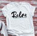 Relax, White, Unisex, Men's and Women's Short Sleeve Unisex