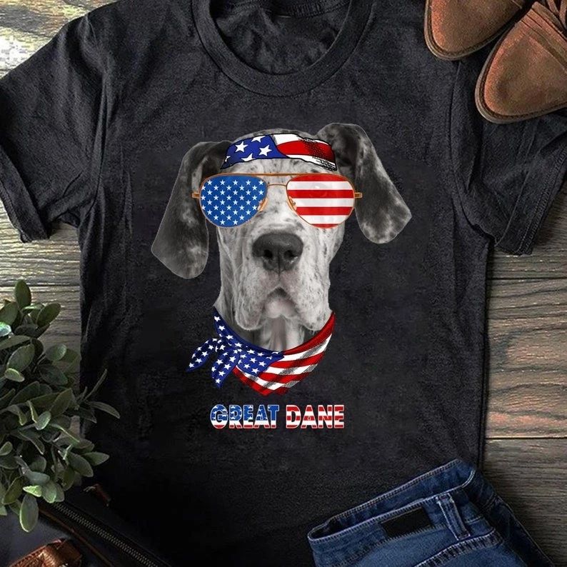 American Flag Shirts Great Dane Dog Lover Gifts - Gift for Dog Lovers... Unisex