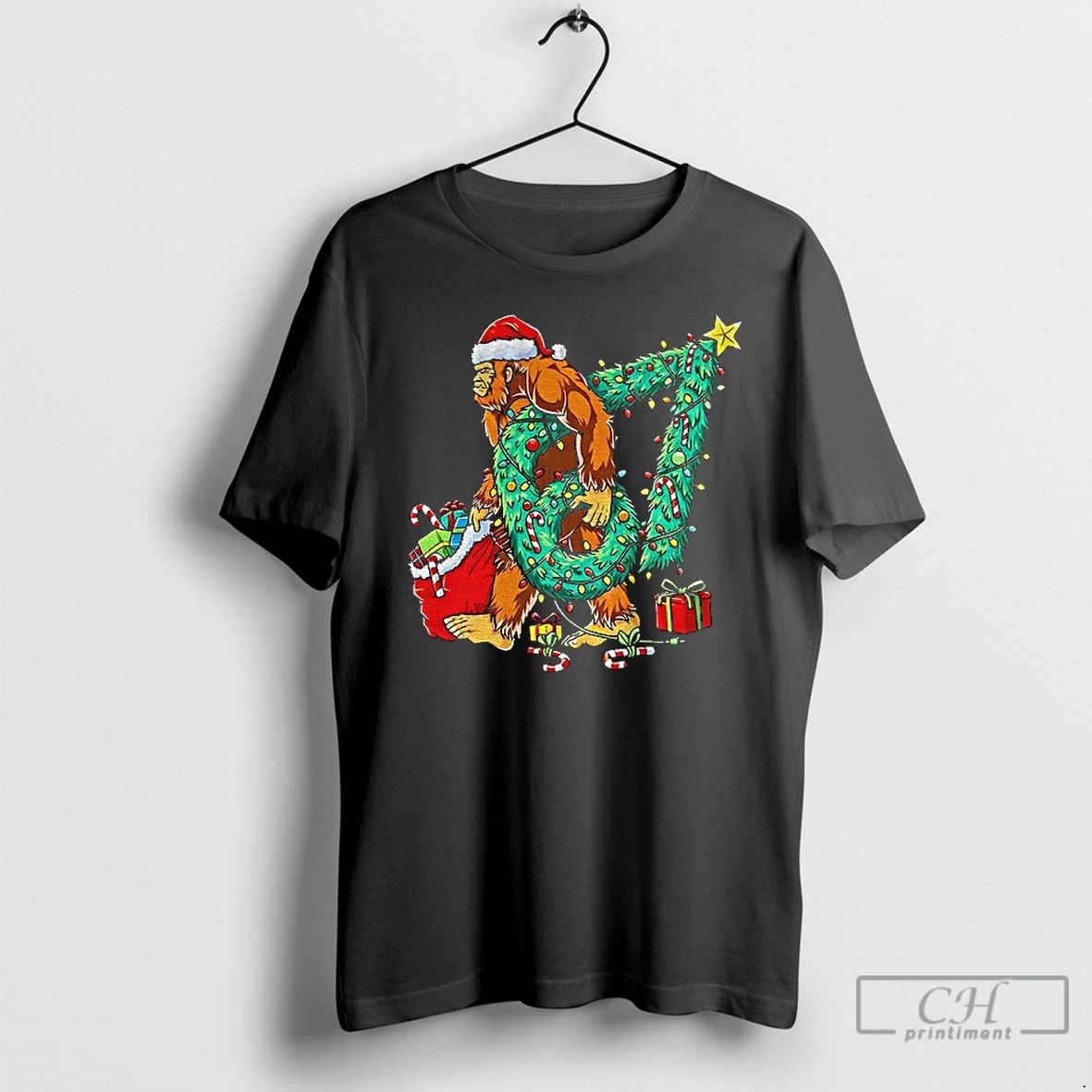 Premium Bigfoot Santa Claus 67 Merry Christmas T Shirts Unisex