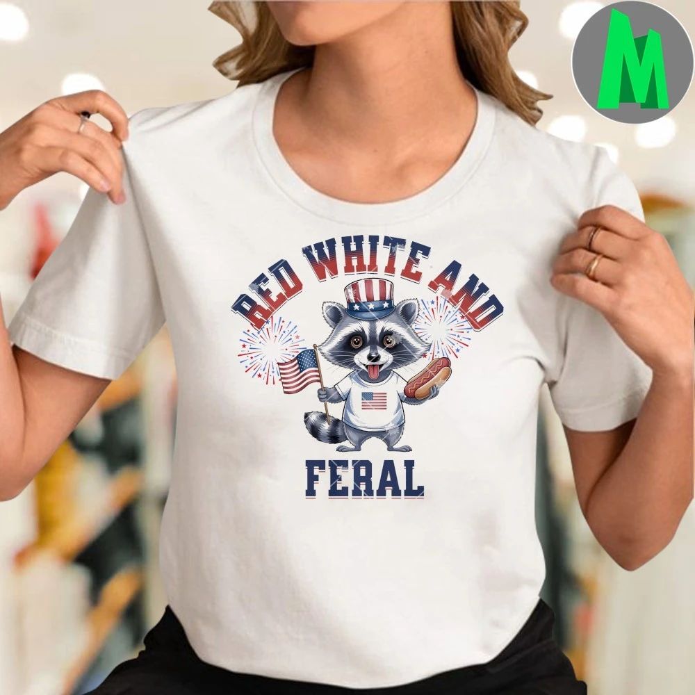 Funny Raccoon 4th Of July Patriotic Cute Shirt Unisex