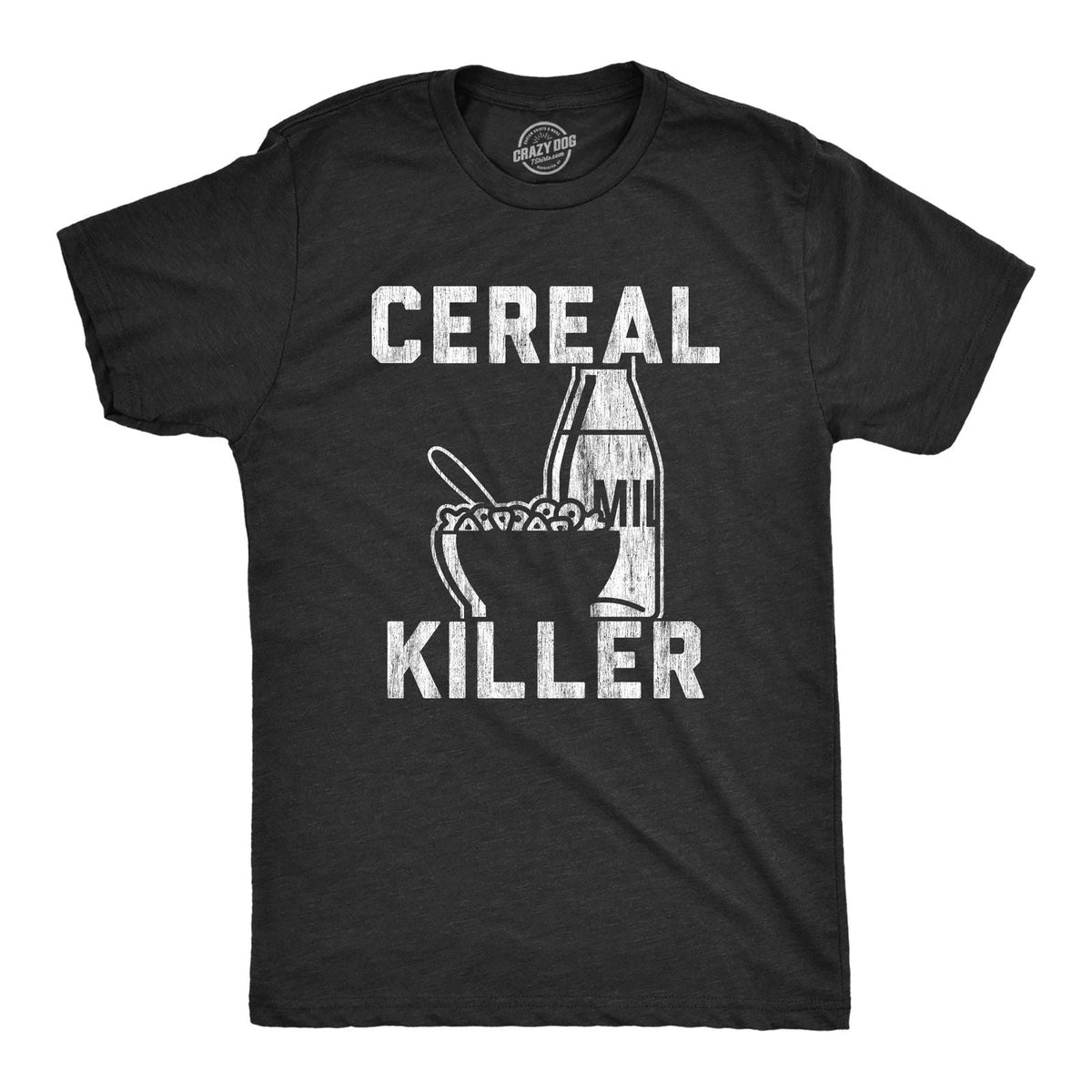 Mens Cereal Killer T Shirt Funny Breakfast Serial Sarcastic Wordplay Graphic Tee Unisex