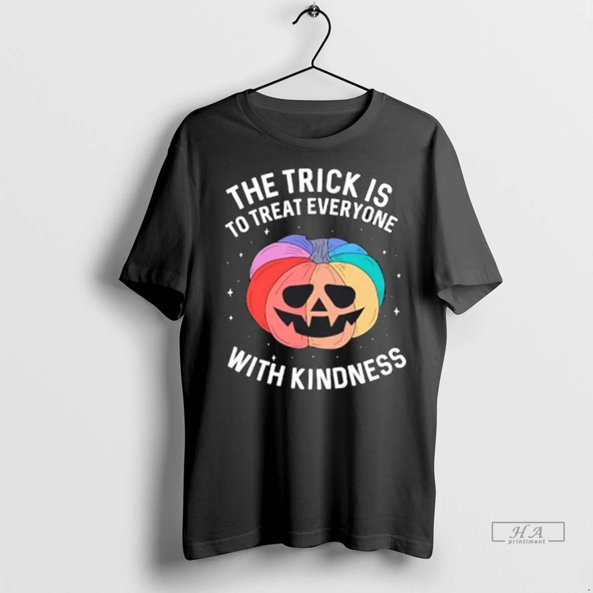 Trendy The Trick Is To Treat Everyone With Kindness Halloween Shirt Sweater Unisex