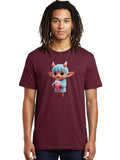 Kawaii-Demon Mens Graphic Tee, 100% Cotton, Casual Summer Wear Unisex