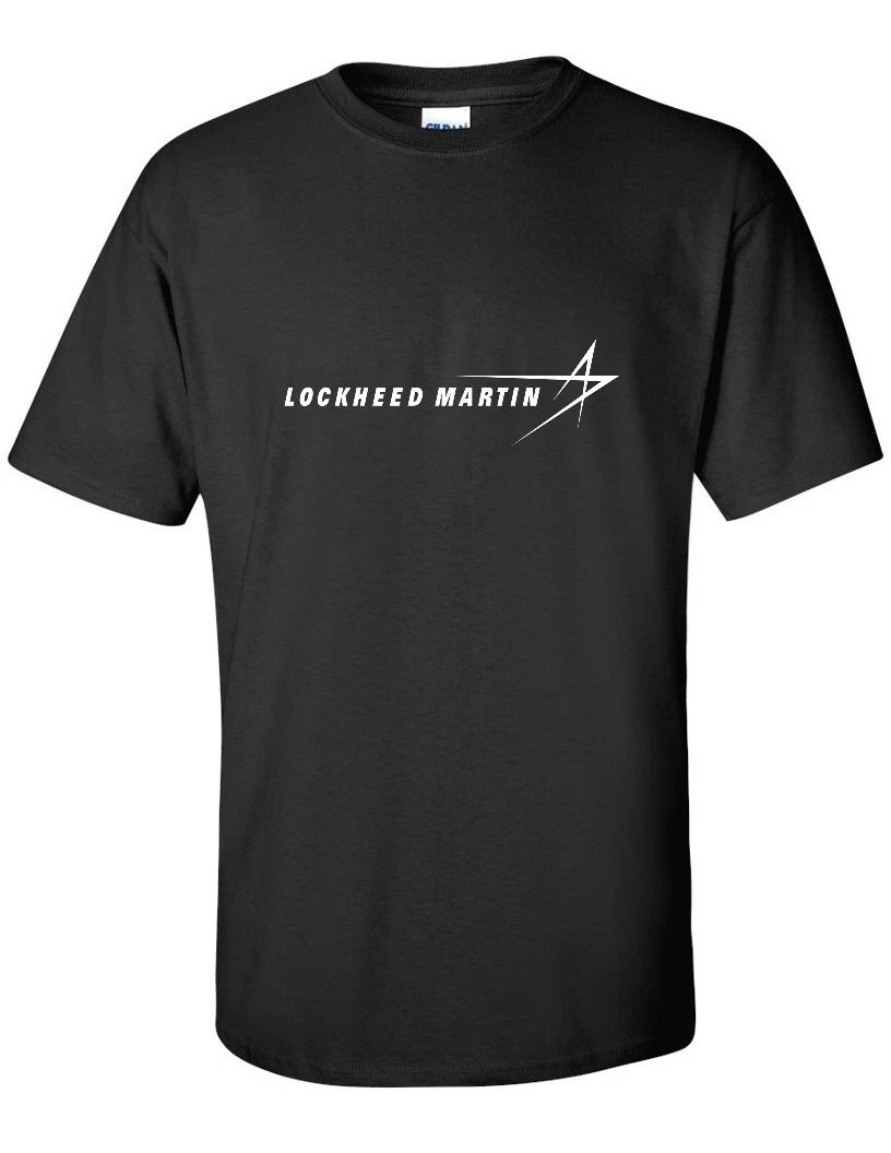 Lockheed Martin White Logo US Aviation Defense Company Black Cotton Unisex