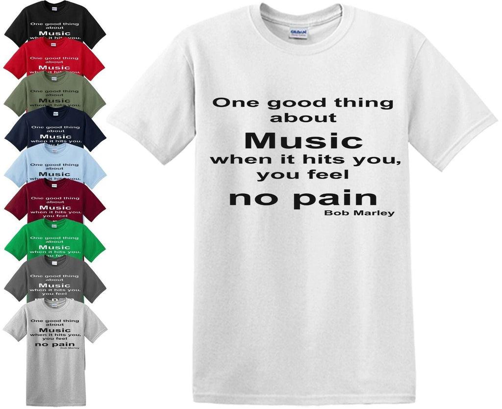 ONE GOOD THING ABOUT MUSIC Bob Marley Gift Love Raga Rasta tshirt Top Unisex