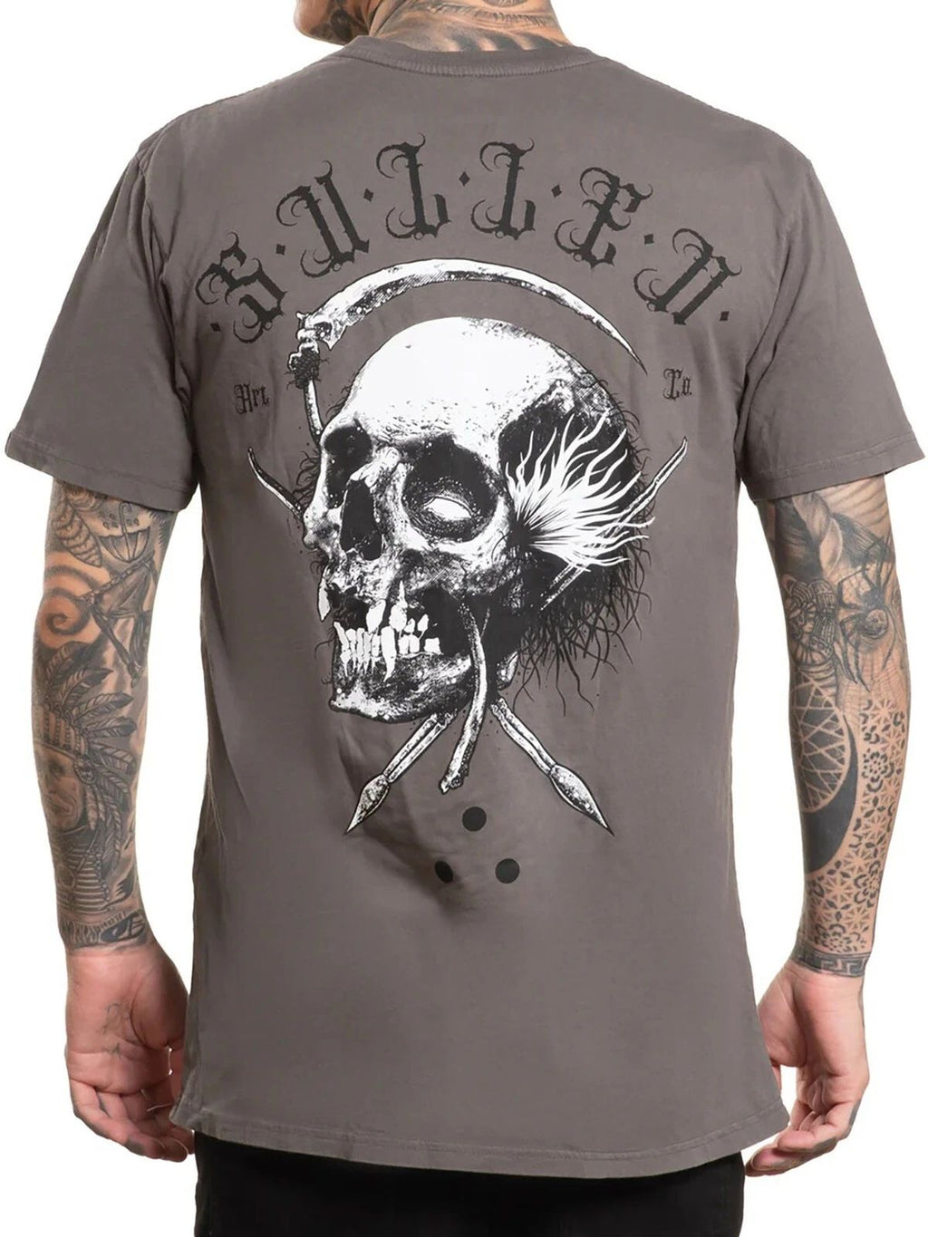 Sullen Men's Sickle Short Sleeve Premium Tattoo Art Style Skull Tee Unisex