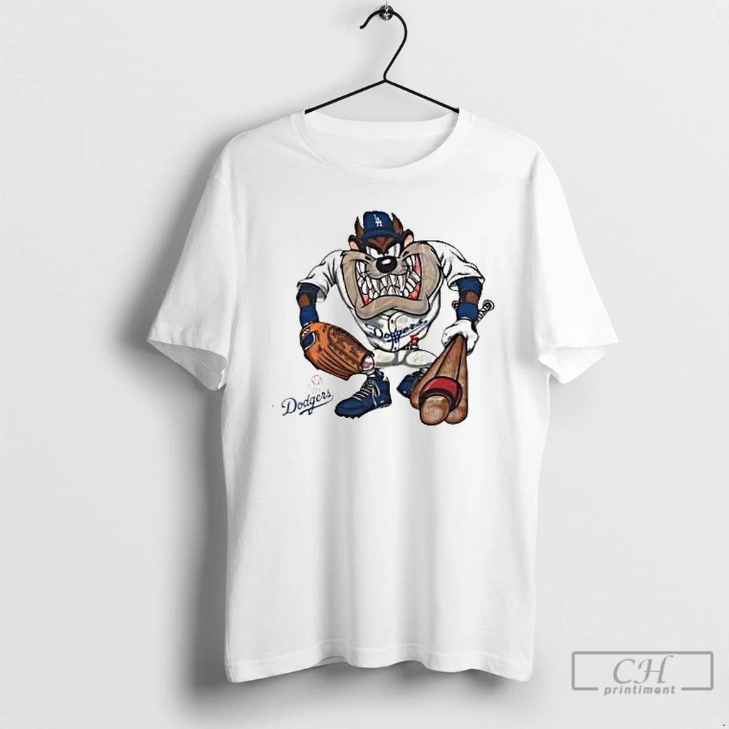 Premium Taz La Dodgers Baseball Cartoon T Shirts Unisex