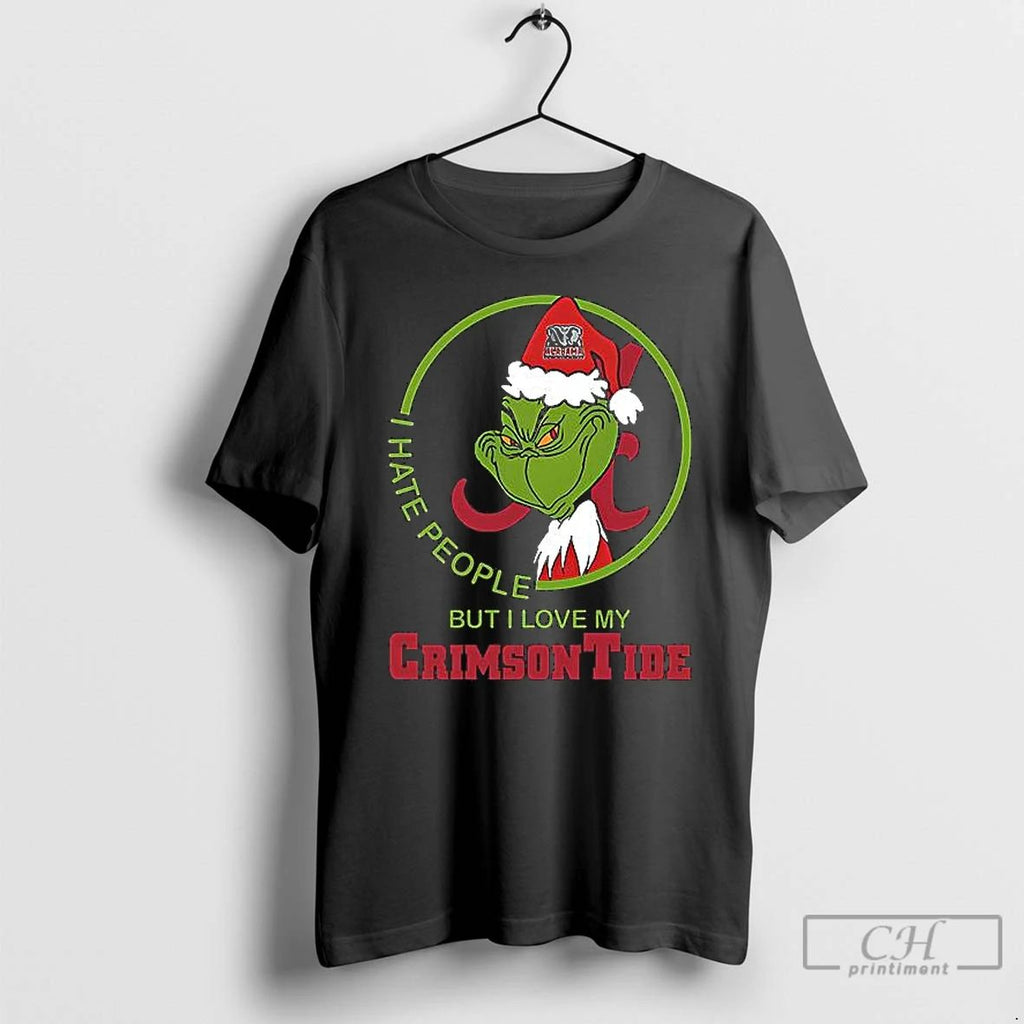 Classic I Hate People But I Love My Crimson Tide Grinch Alabama T Shirts Unisex