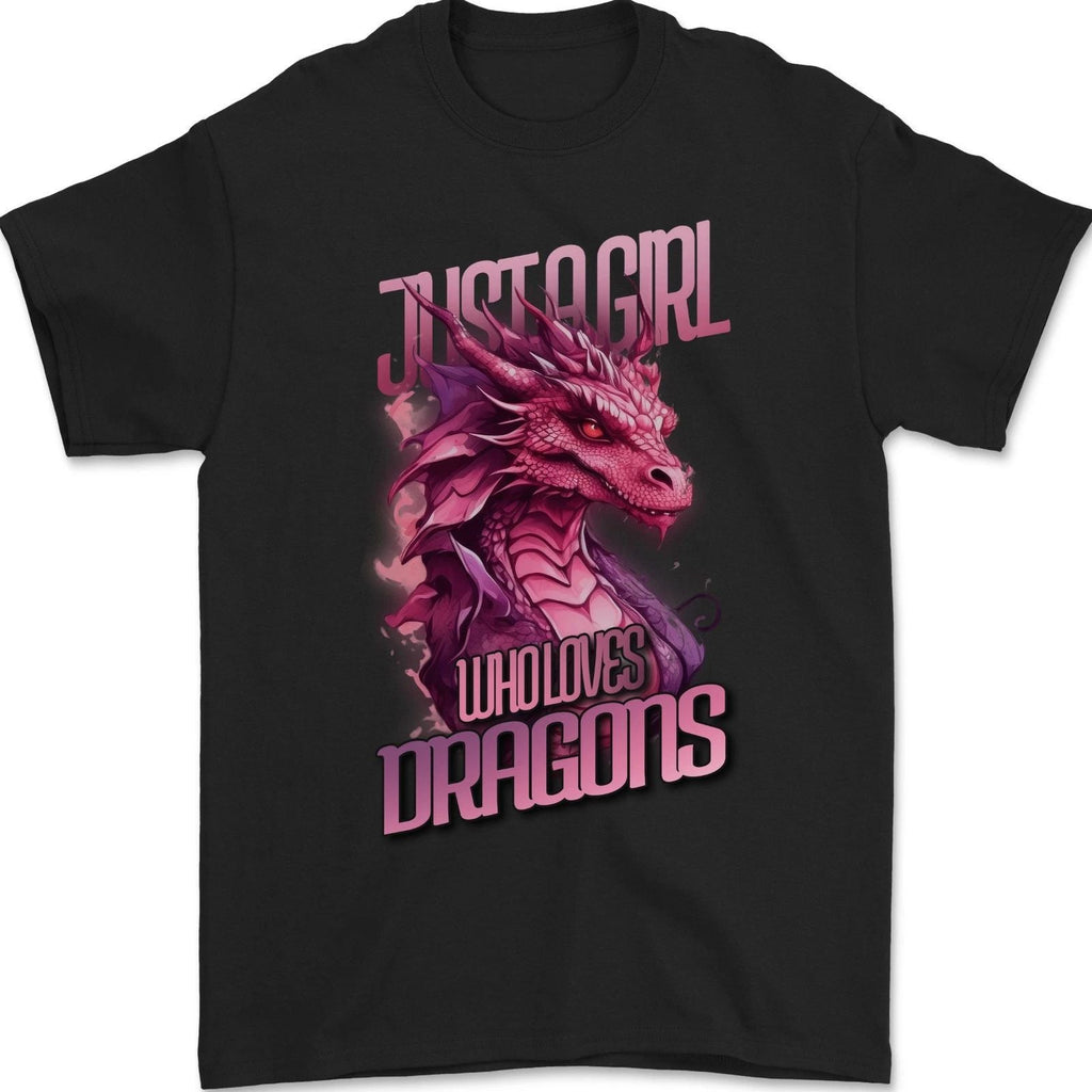 Just a Girl Who Loves Dragons Fantasy RPG Mens 100% Cotton Unisex
