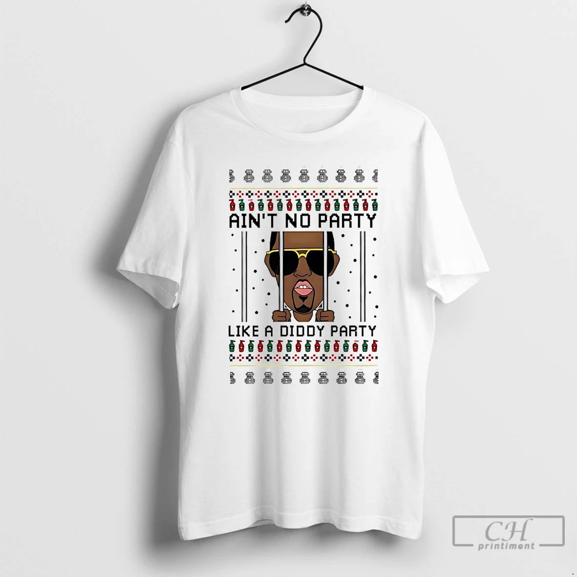 Classic Aint No Party Like A Diddy Jail Party Ugly Christmas T Shirts Unisex