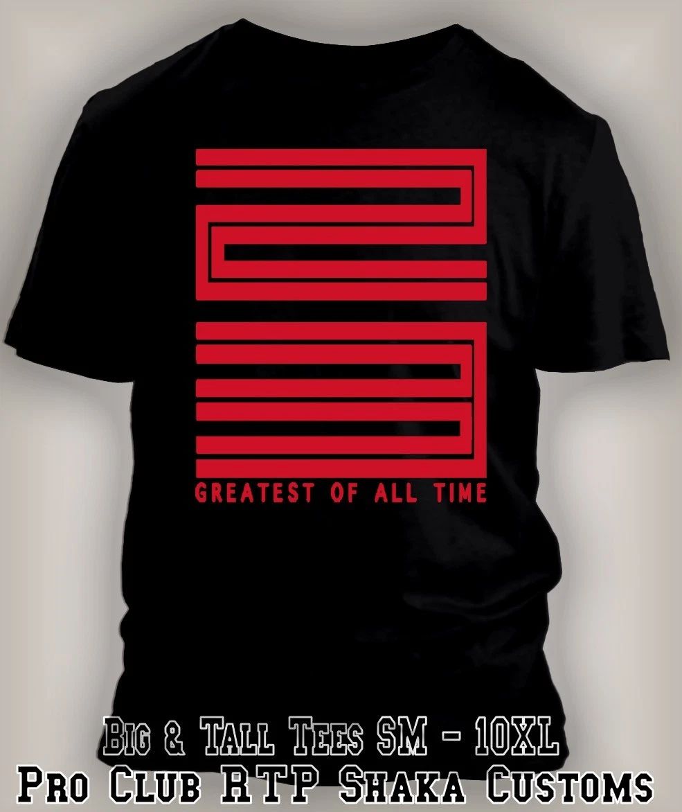 23 Greatest of All Time Barcode Men Graphic Pro Club Shaka Tee Shirt Big Tall Sm Unisex