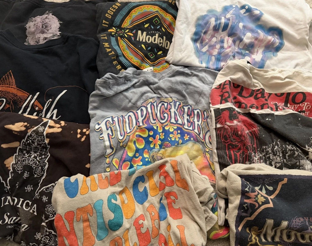 5 Lot Random Sports Bands Movies VTG Pop Culture Streetwear Beer Art Unisex