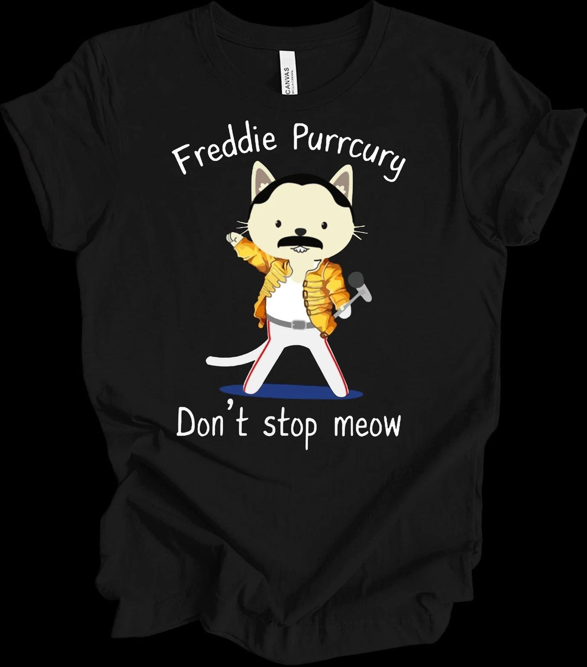 Freddie Purrcury Don't Stop Meow Funny Cat Unisex