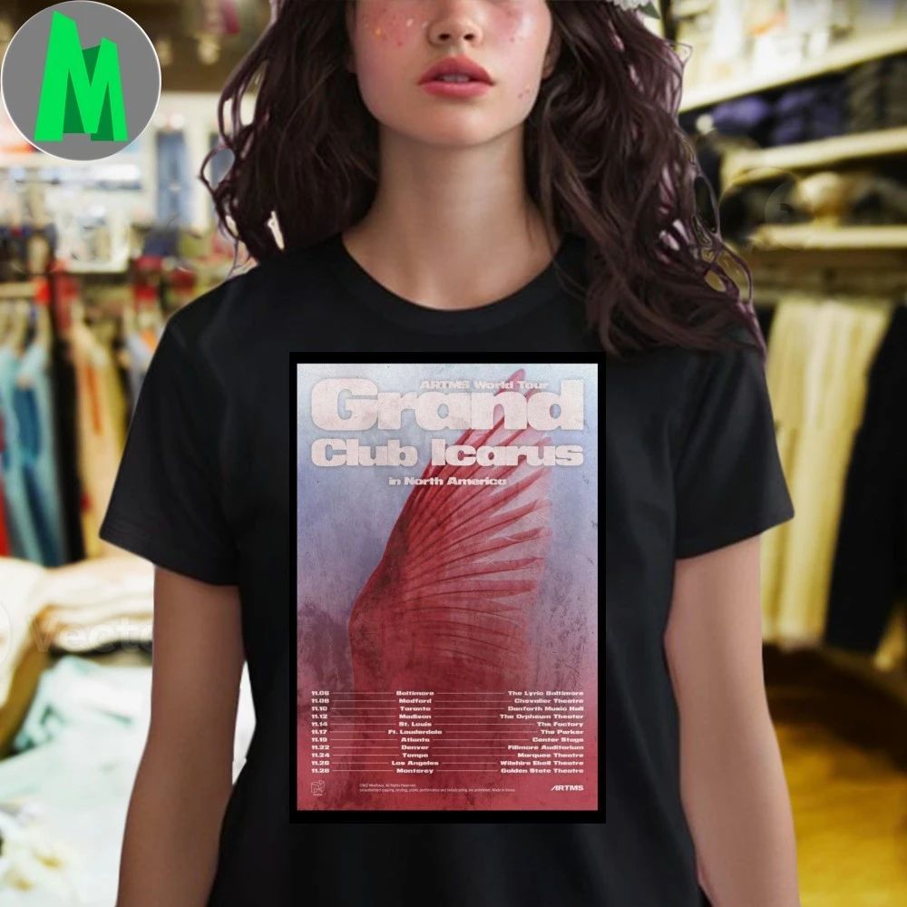 Original ARTMS World Poster Grand Club Icarus in North America Tour 2025 Shirt Unisex