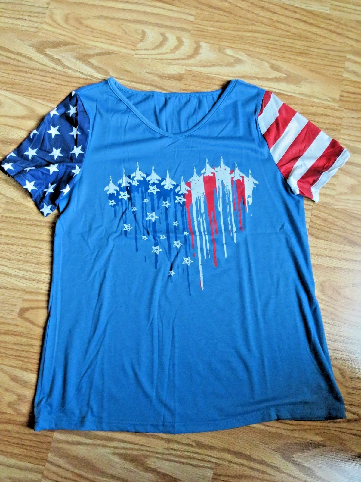 Women's 4th of July Air Force Red White & Blue Size Small NEW Unisex