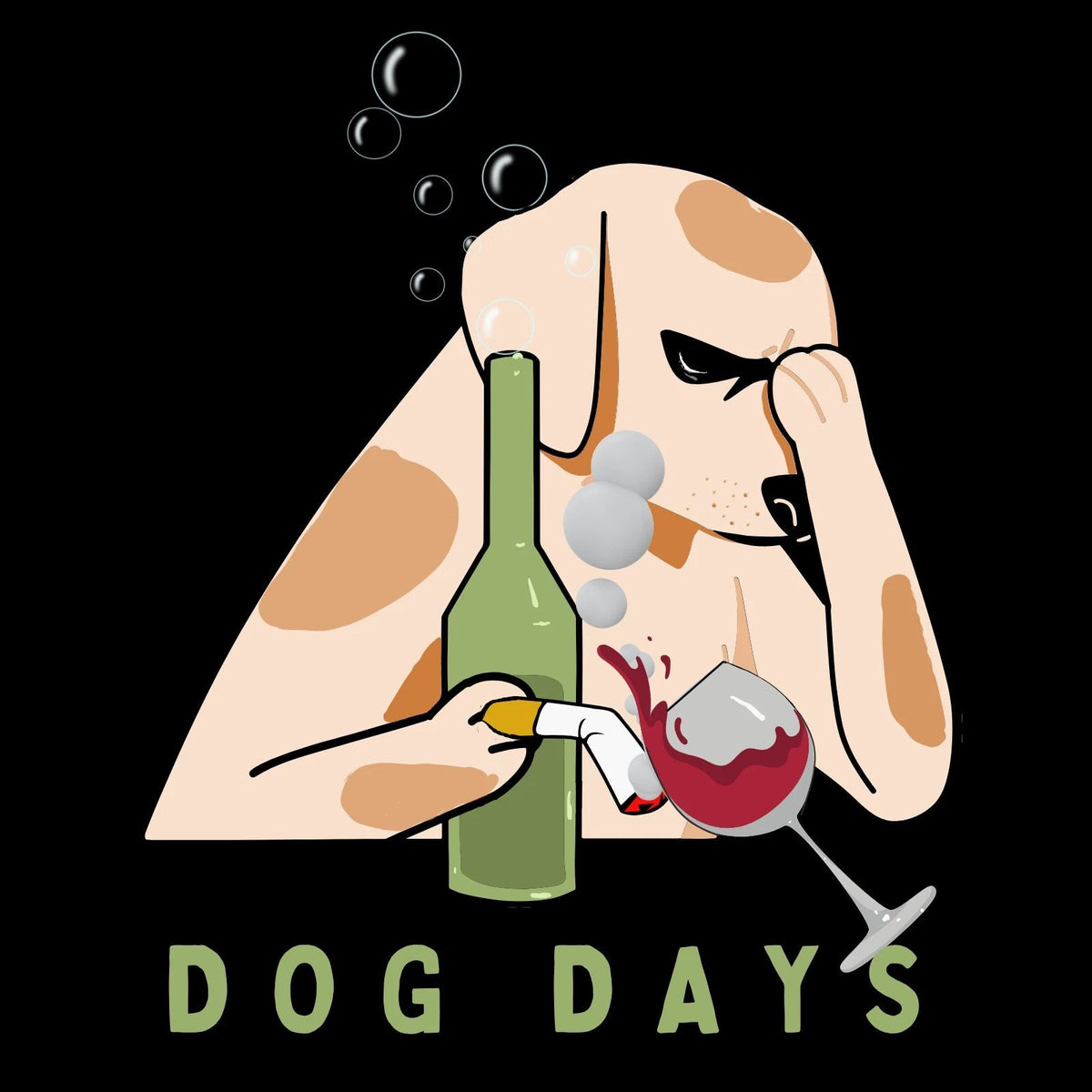 Dog Days, , Funny Frustrated Pooch Illustration. Animal, Pet Lovers Gift! Unisex
