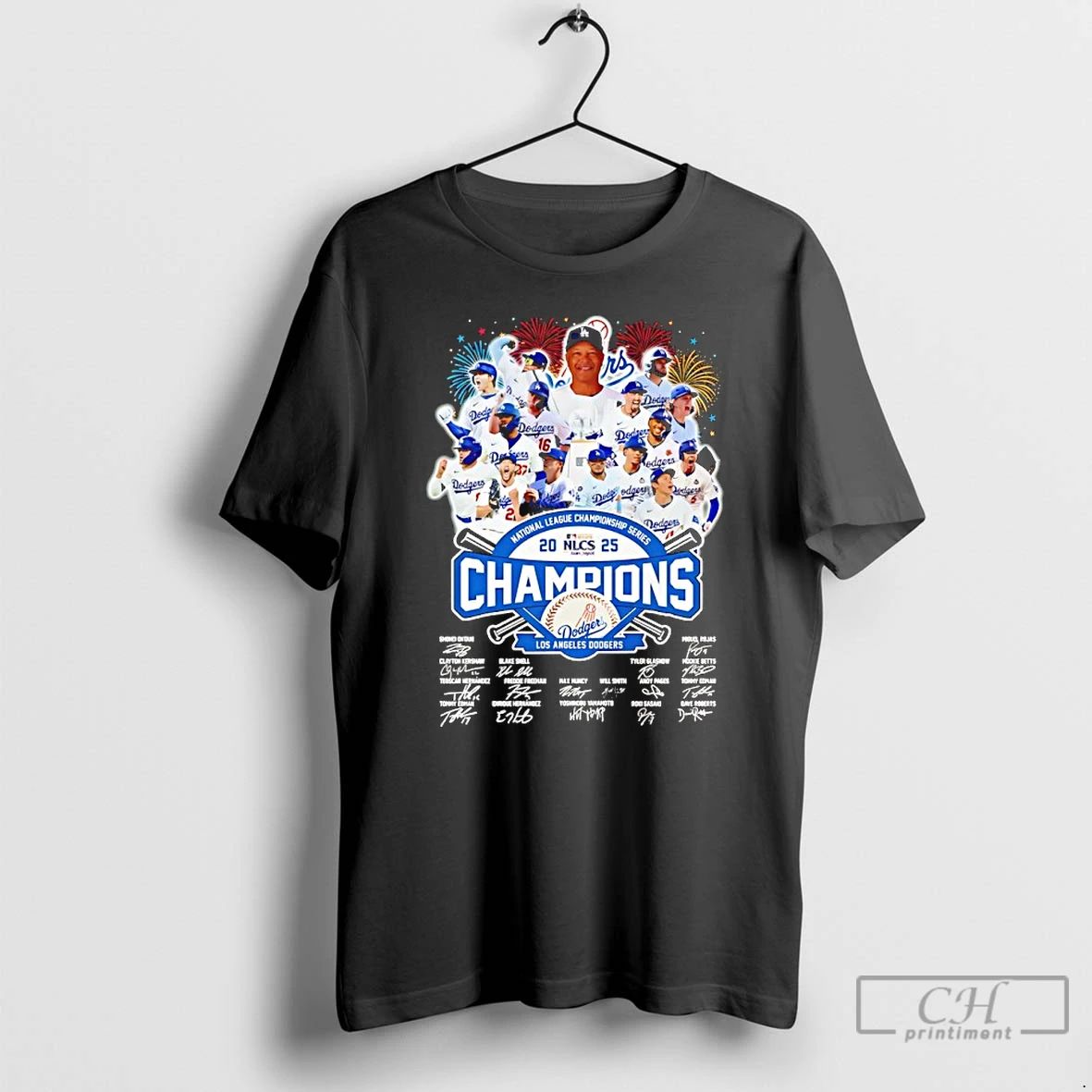 Classic Los Angeles Dodgers National League Champions 2025 Signature T Shirts Unisex