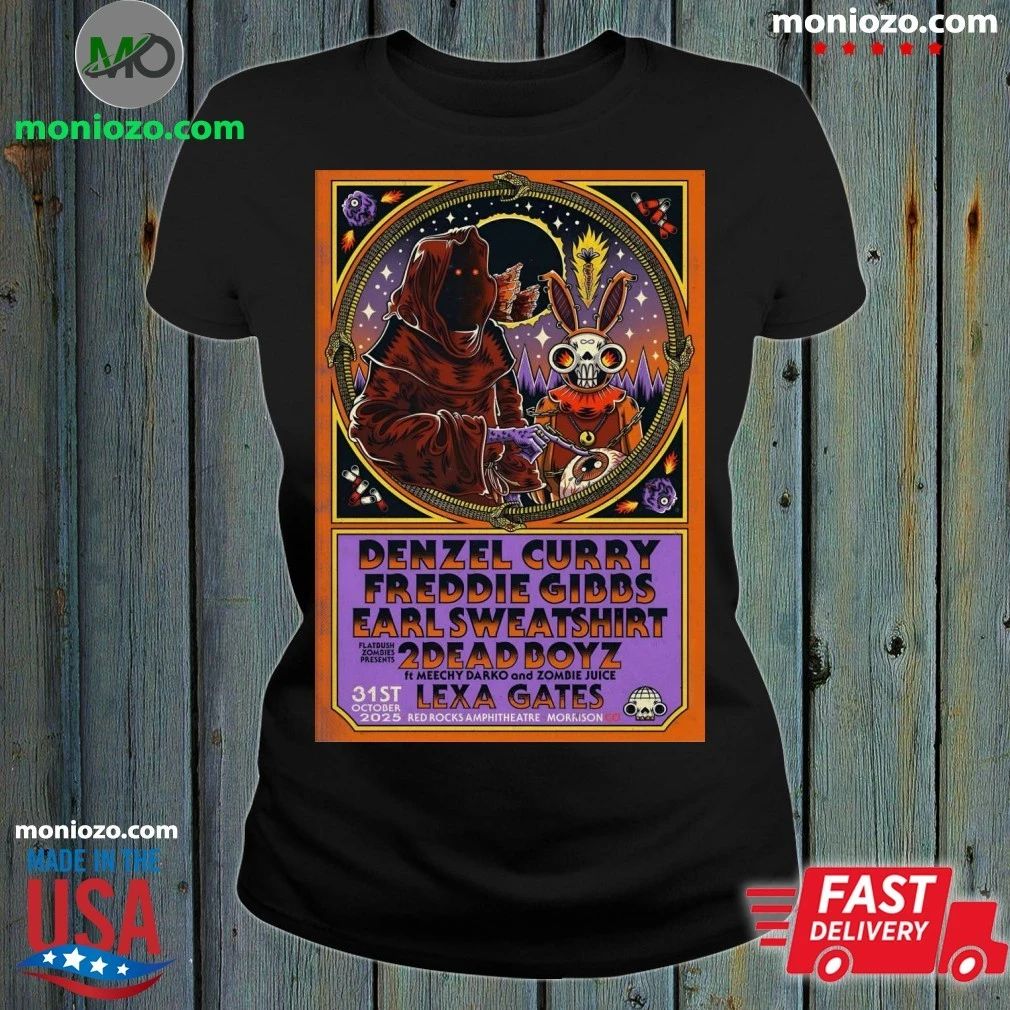 Denzel Curry And Freddie Gibbs With Earl 10 31 2025 Red Rocks Amphitheatre Poster Shirt – Best Gift for Music Fans