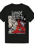 Men'S Summer Casual Crew Neck Polyester - "Napalm Death" Graphic Tee wit Unisex