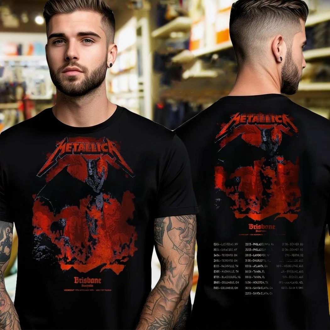 Metallica M72 World Tour souvenir designed exclusively for Brisbane, Australia, with tour dates printed on the back Shirt