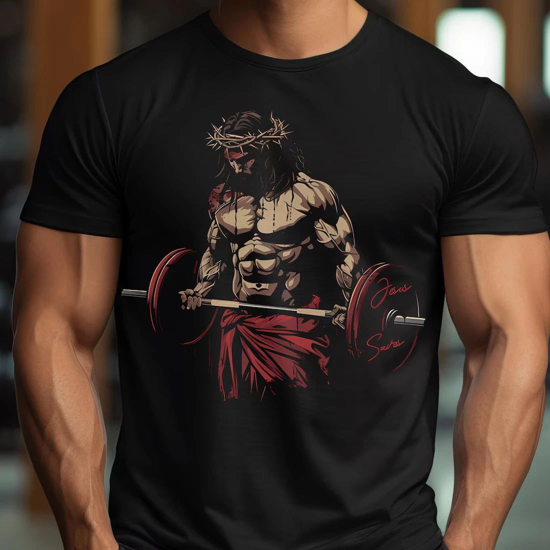 Jesus Saves Gym Shirt, Christian Fitness , Faith Over Fear Unisex
