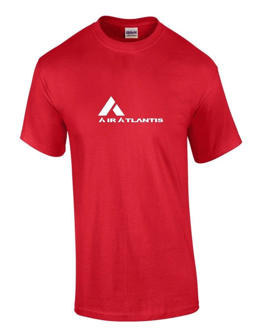 Air Atlantis White Logo Portuguese Airline Aviation Geek Red Cotton Unisex