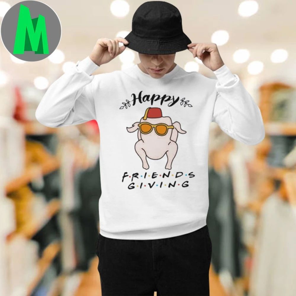 Happy Friendsgiving Turkey Sunglasses Shirt Unisex
