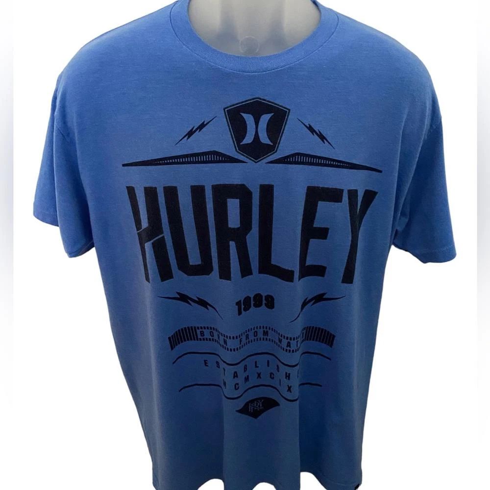 HURLEY “Born From Water” Surf Short Sleeve Tee Shirt Men L Large Unisex