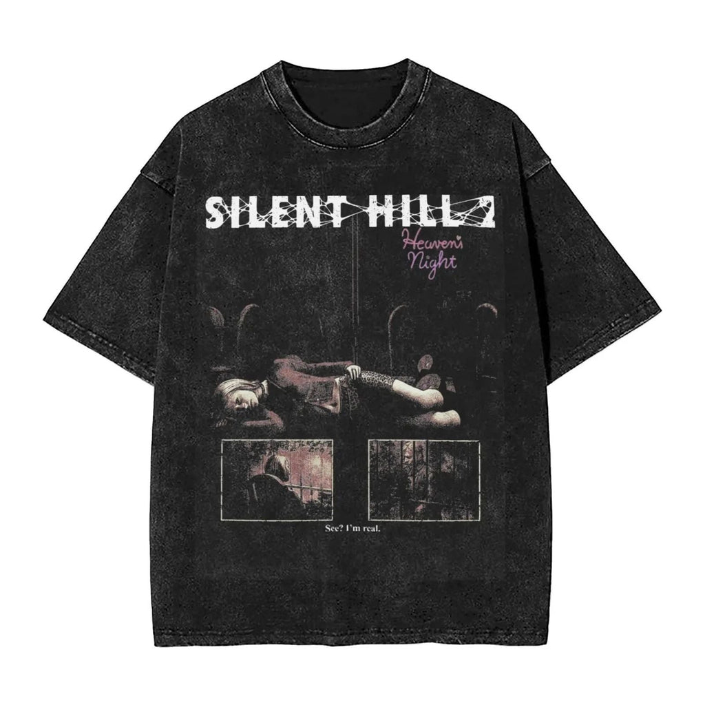 Silent Hill Heavens Night Vintage Washed Horror Game Retro Streetwear Unisex