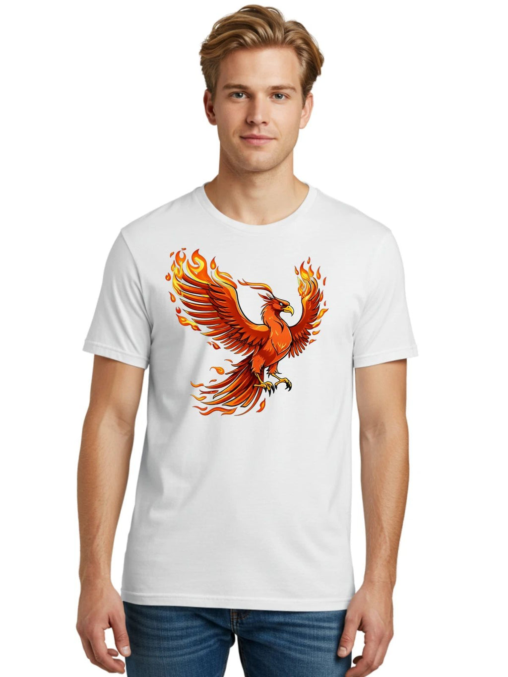 Phoenix-11 Mens Graphic Tee, 100% Cotton, Casual Summer Wear Unisex