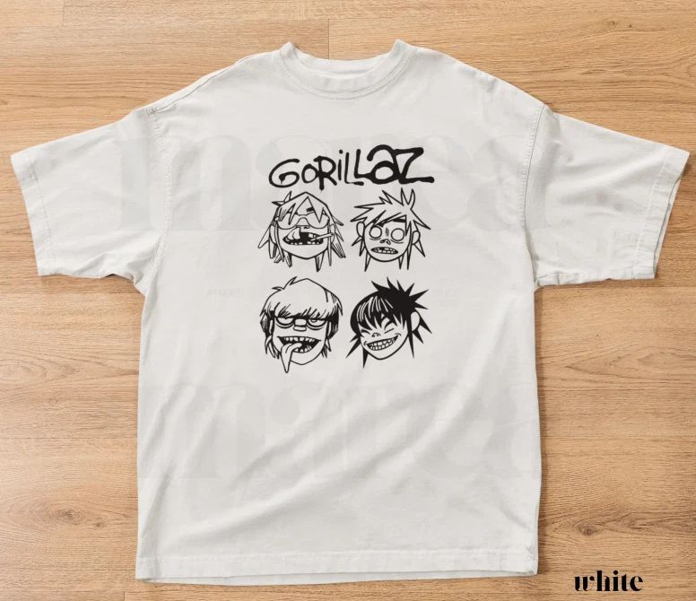 Gorillaz Band Merch, Vintage Rock Music Tee Unisex