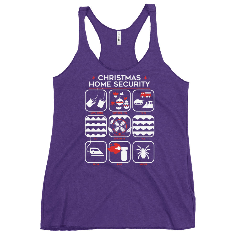 Christmas Home Security Women's Racerback Tank