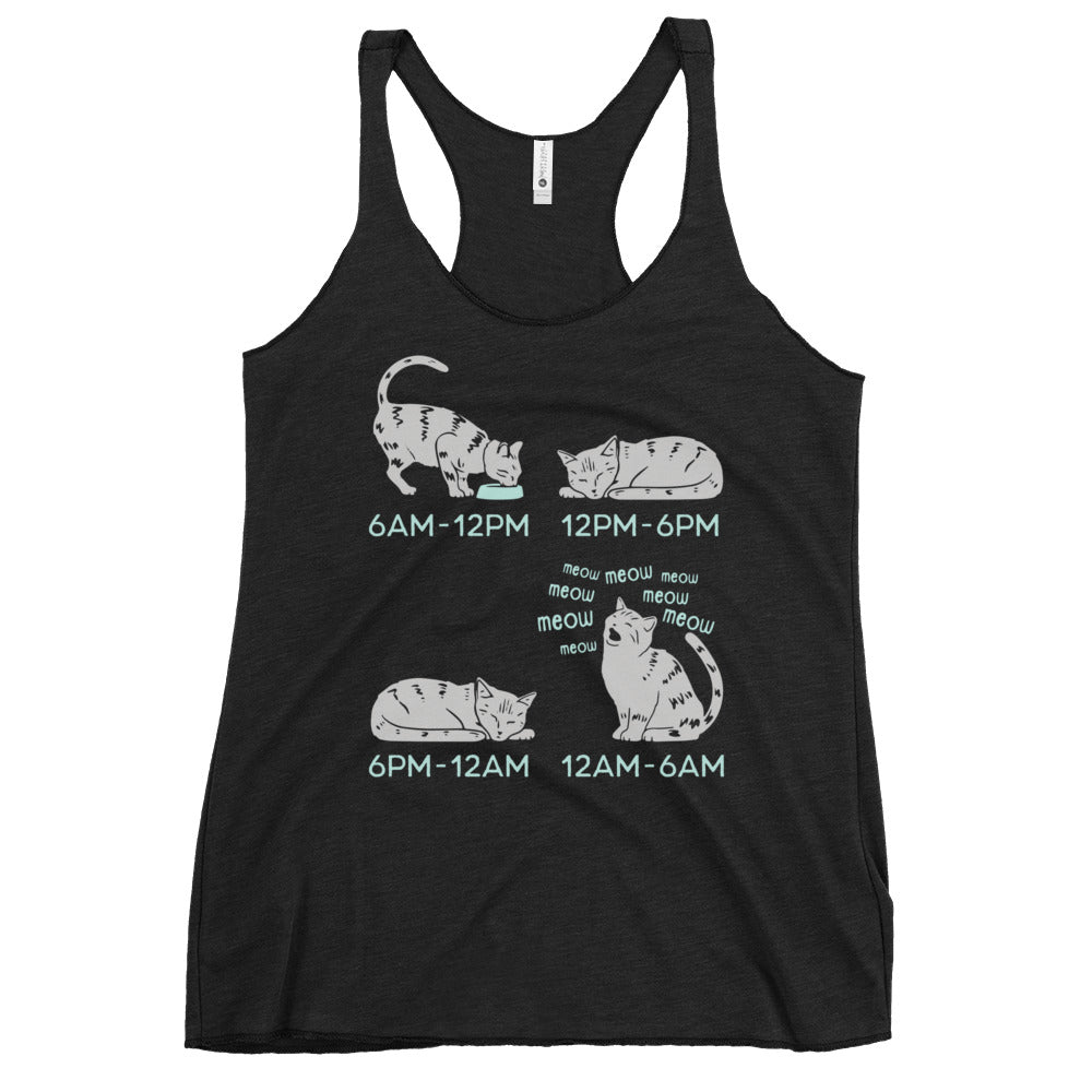 Cat Day Schedule Women's Racerback Tank