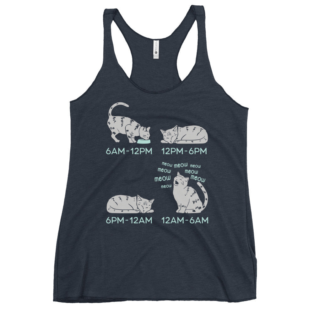 Cat Day Schedule Women's Racerback Tank