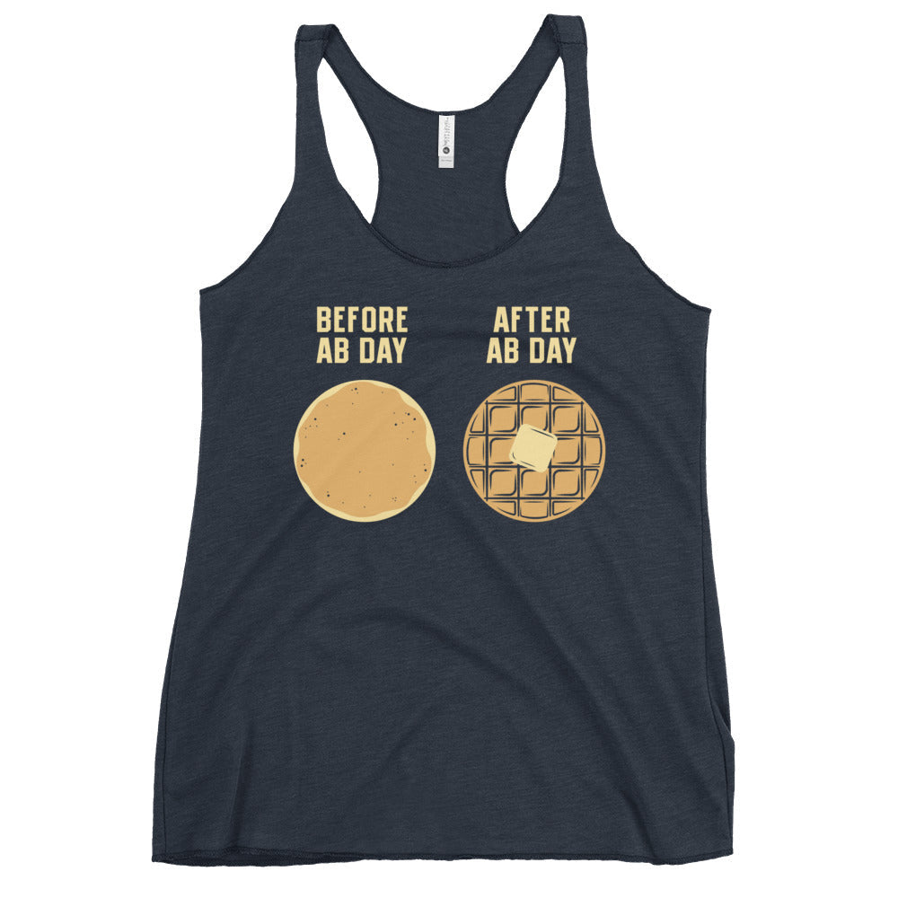 Before Ab Day After Ab Day Women's Racerback Tank
