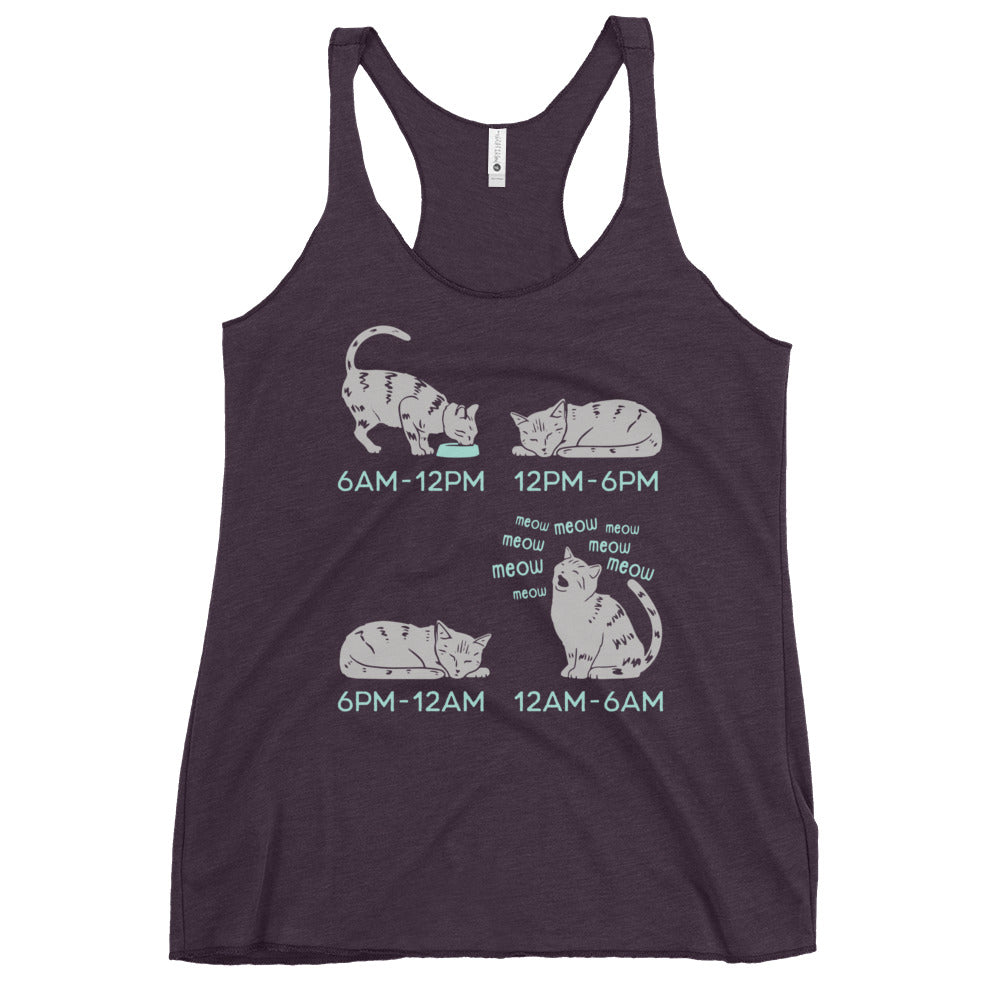 Cat Day Schedule Women's Racerback Tank