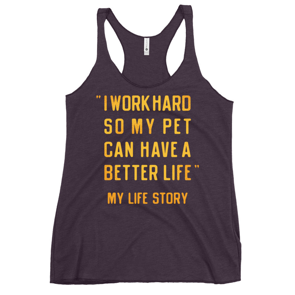 I Work Hard So My Pet Women's Racerback Tank