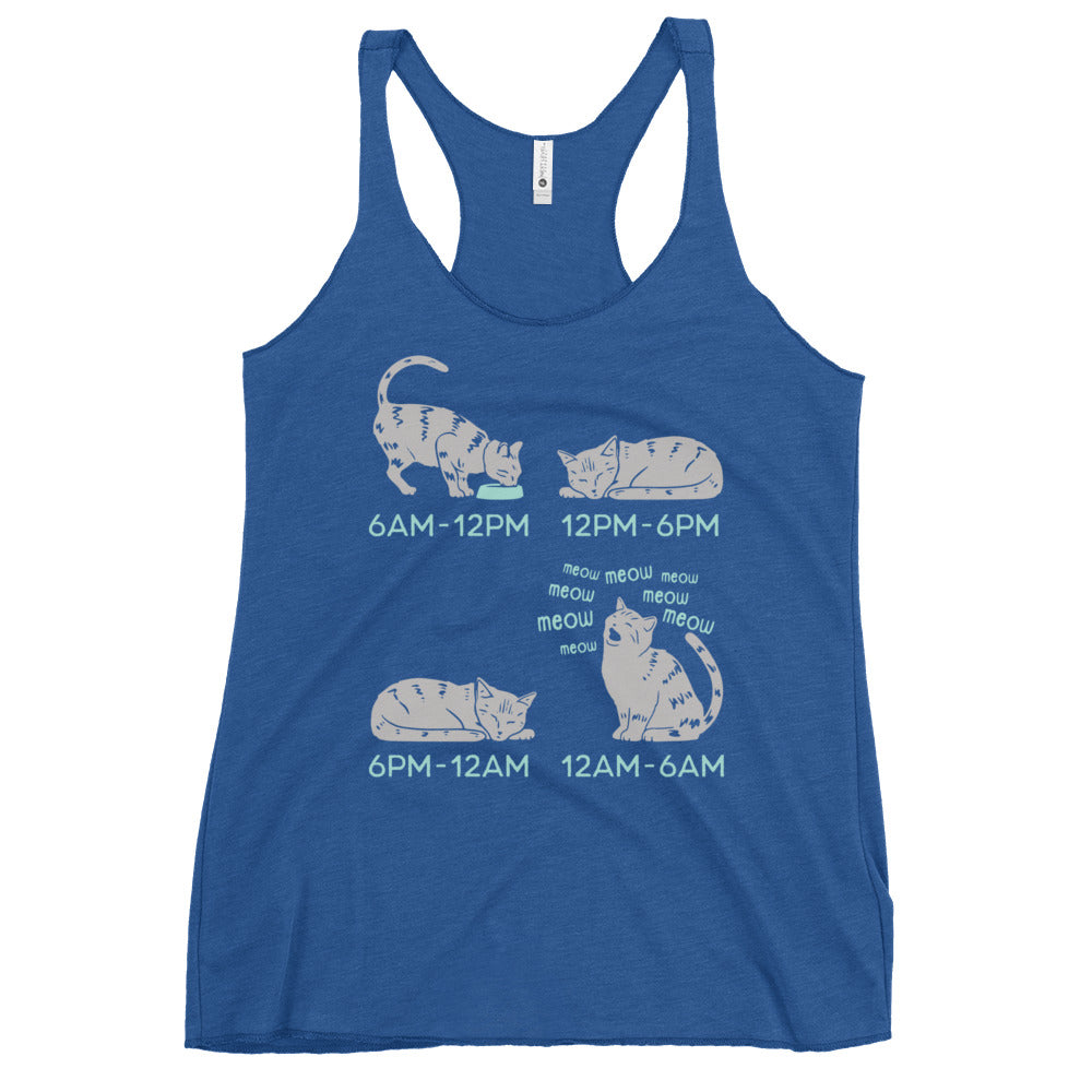 Cat Day Schedule Women's Racerback Tank