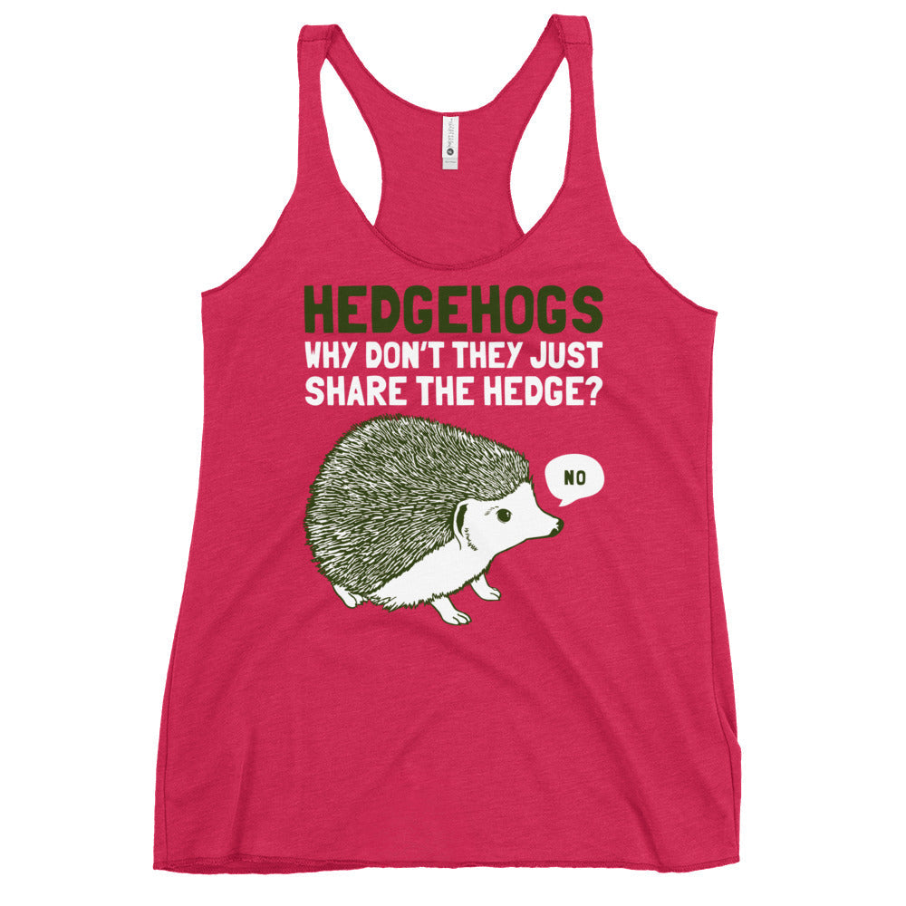 Hedgehogs Can't Share Women's Racerback Tank